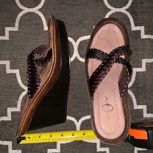 JOEY O Commodore open toe sandal/slide wedges